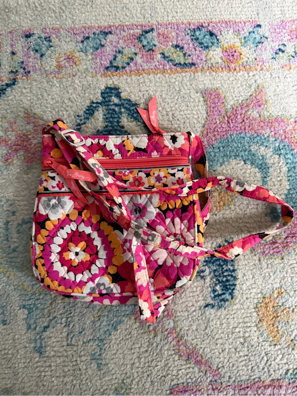 Vera Bradley Pink Multi Floral Quilted Crossbody